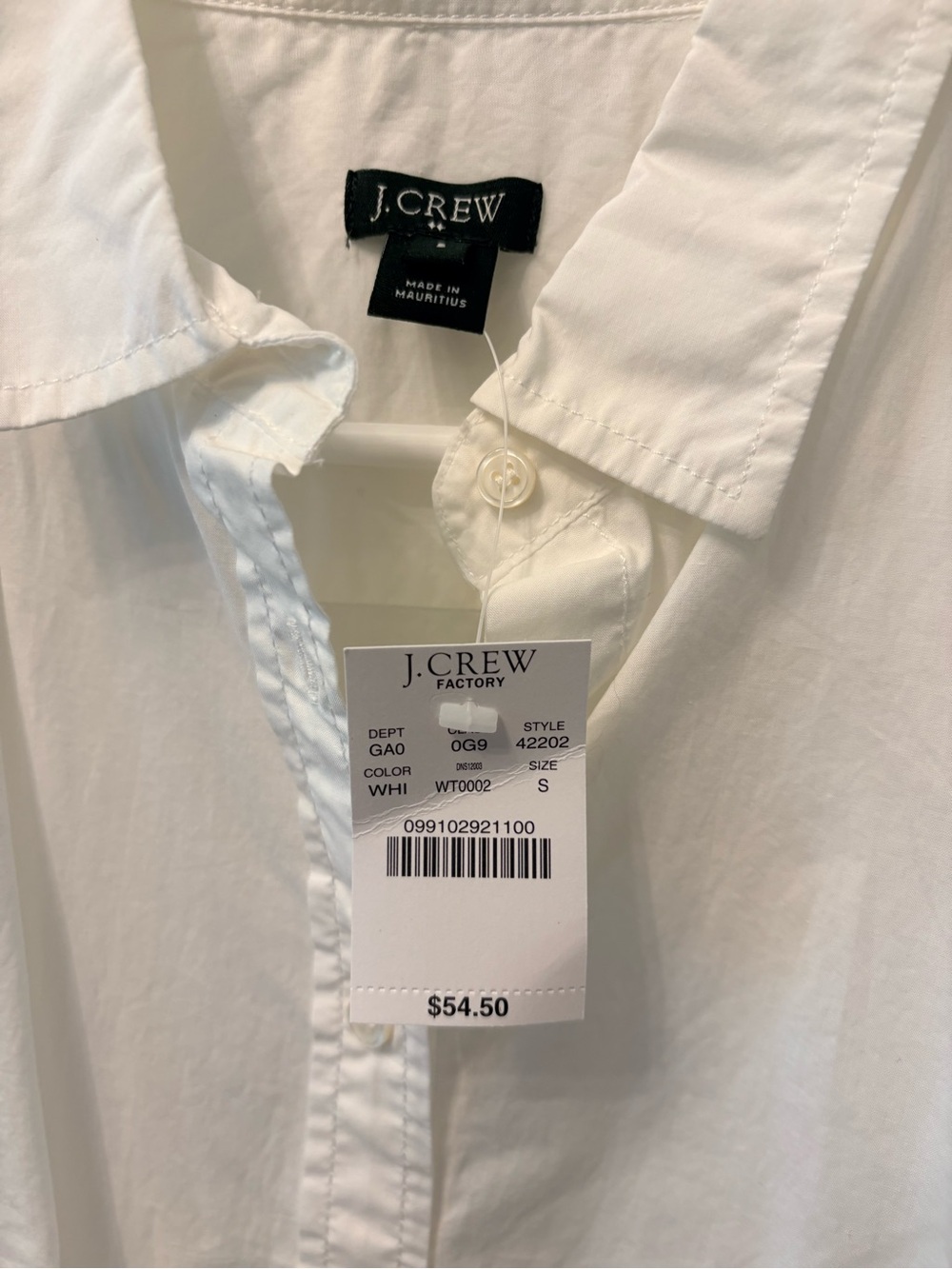 J Crew Factory White Collared Shirt - Picture 2 of 3